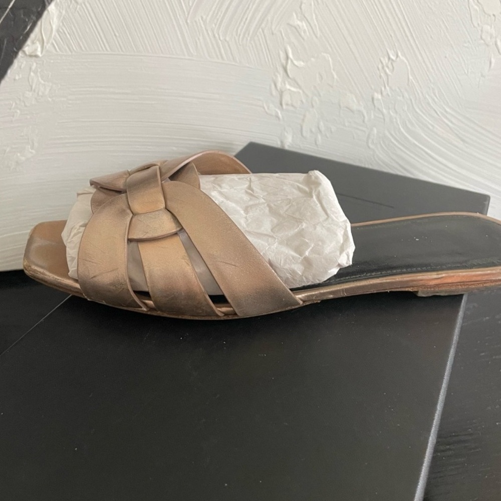 Saint Laurent Metallic Sandals - Picture 5 of 13